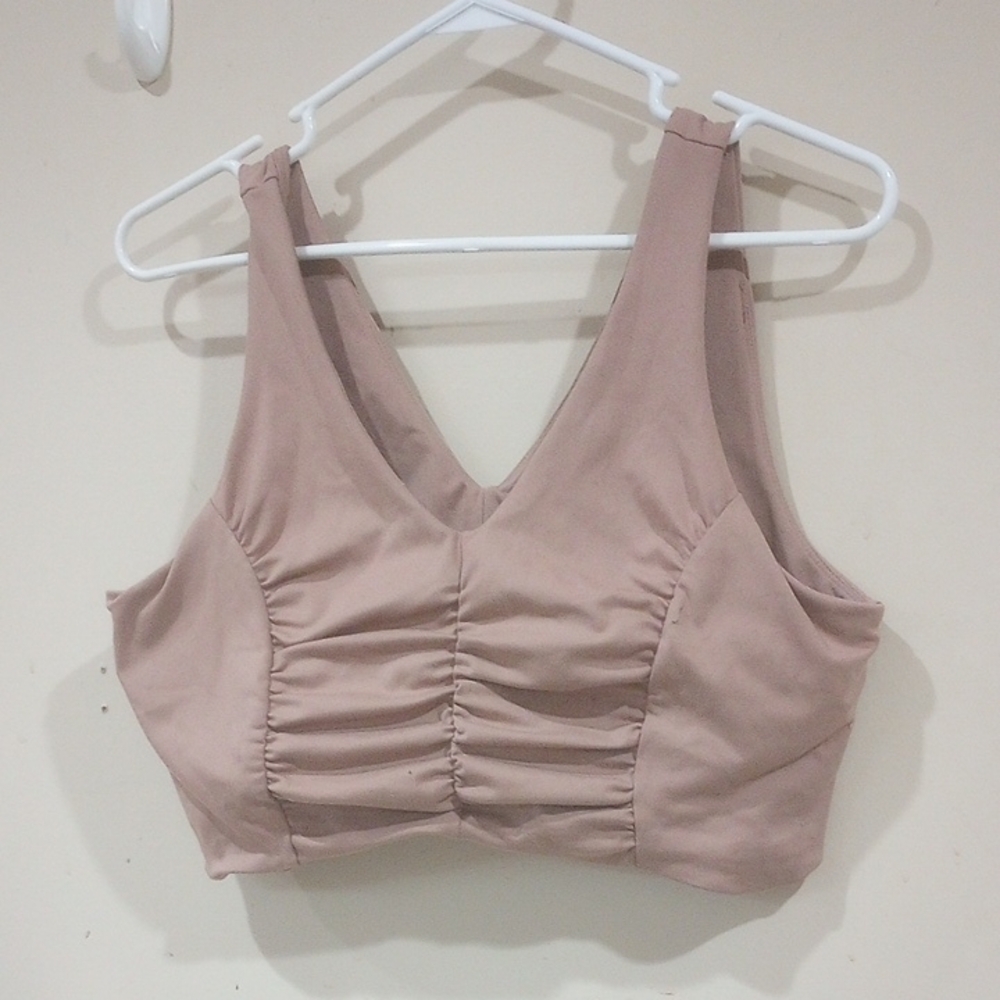 Ruched Tan Crop Top